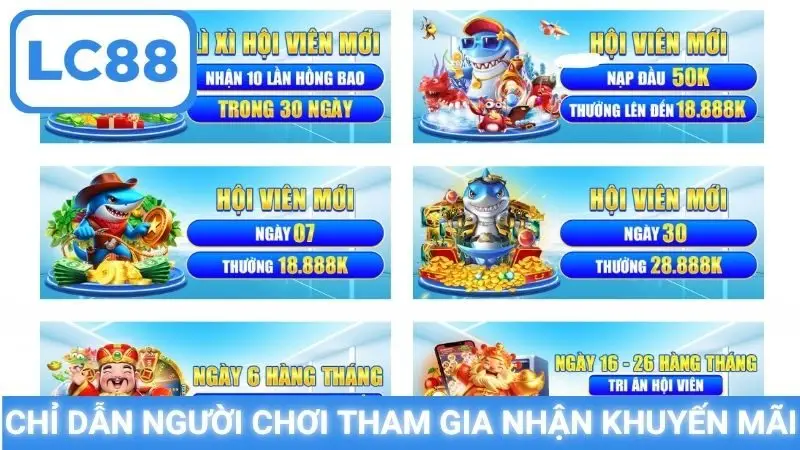 Chỉ dẫn người chơi tham gia nhận khuyến mãi