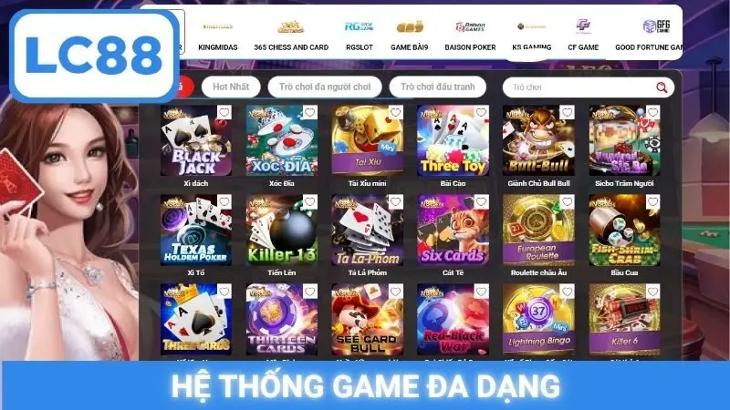 Hệ thống game đa dạng